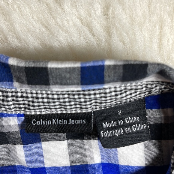 Calvin Klein Jeans, Boy’s Plaid Button Down Shirt - Picture 6 of 14